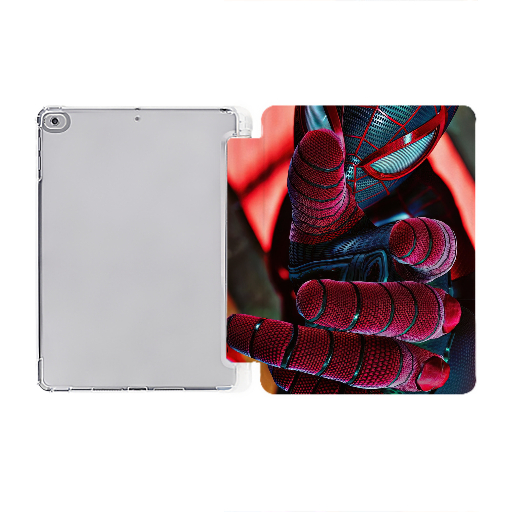 （画像用） Spider Man スパイダーマン IPad ケース ペン収納付き 三つ折りスタンド PUレザー×シリコン 対応機種9.5/10.5/10.9インチ
